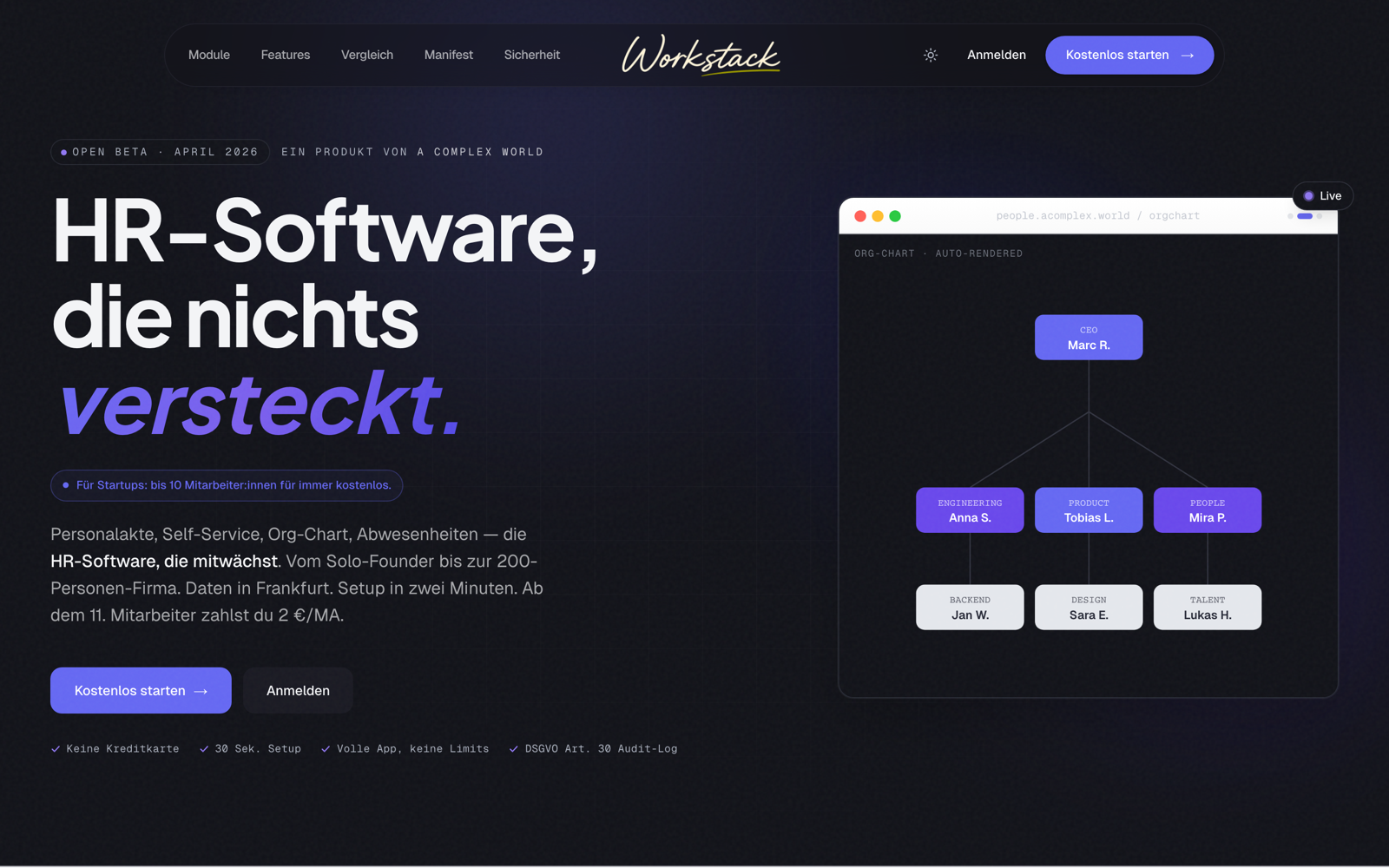 Workstack – Projektvorschau
